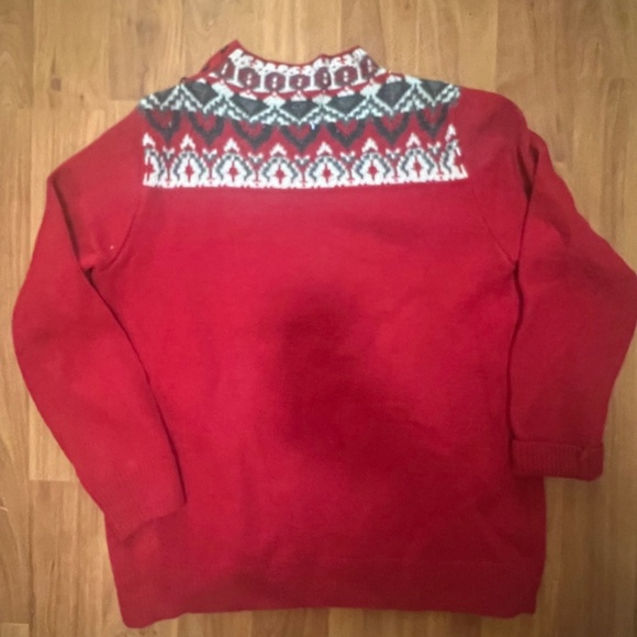 Coldwater Creek Ugly Christmas Sweater Women NWT XL Red and White Cozy Bead - Picture 2 of 10